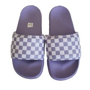Vans Women’s Size 9 Mte La Costa Slide-On Checkerboard Purple Slides Sandals